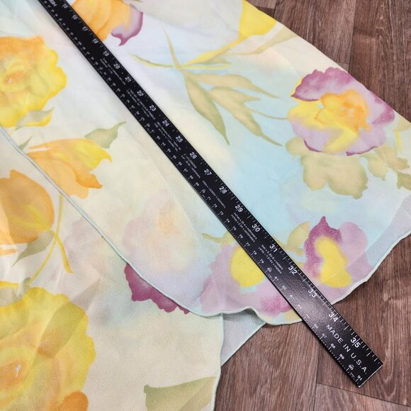 Body Chic Women's Size Large VTG Made in USA Floral Open Front Kimono Robe Wrap - Picture 12 of 13